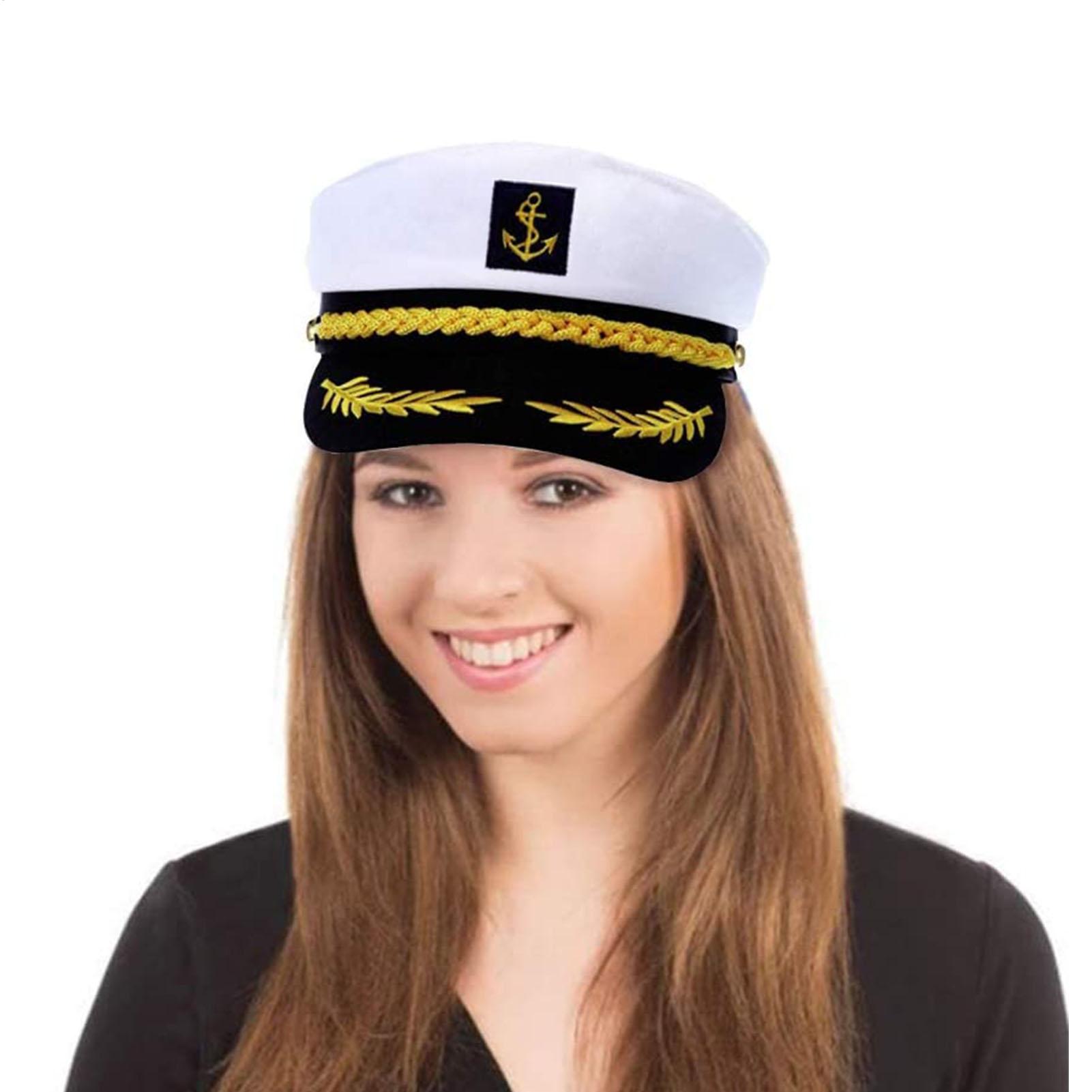 Snapback Hat Flat - หมวกกัปตันเรือยอชท์สำหรับผู้ใหญ่ ปรับขนาดได้ หมวกปาร์ตี้สำหรับผู้ชายและผู้หญิง สำหรับงานแต่งหน้า งานแต่งตัว งานอีเว้นท์