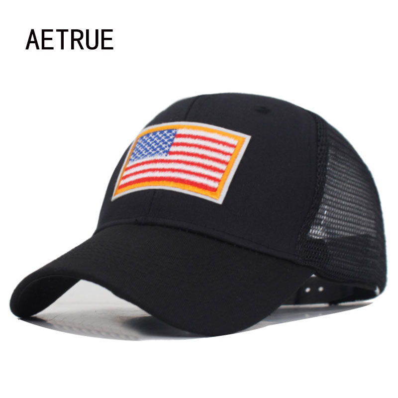 Golf Cap Dad - AETRUE คุณภาพสูง USA ธงเบสบอลหมวกผู้ชายผู้หญิง Eagle พ่อหมวกสำหรับชายกระดูก