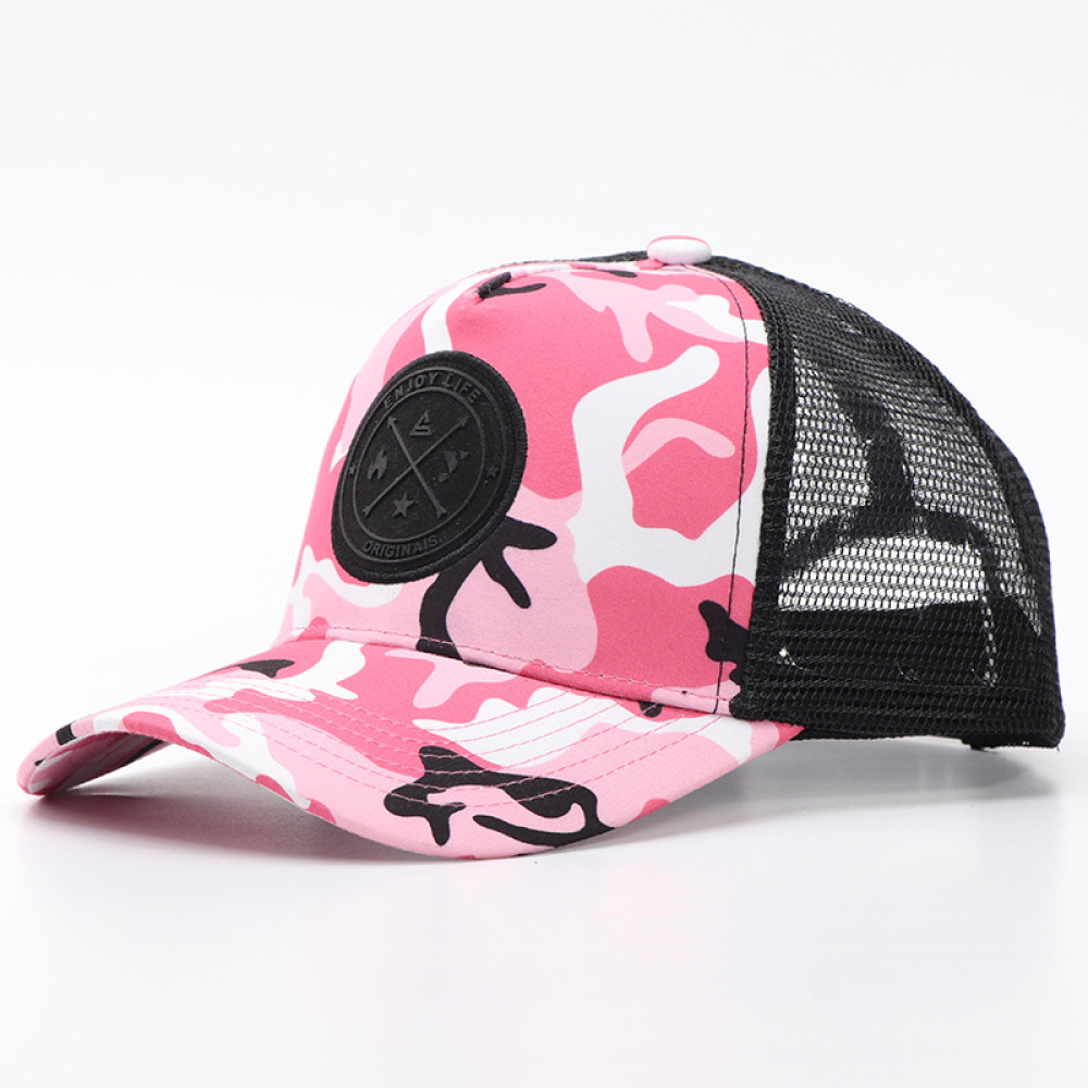 Trucker Cap Mesh - หมวกแก๊ปตาข่ายลายพรางแบบลำลอง ปรับขนาดได้ สำหรับกีฬากลางแจ้ง ป้องกันแสงแดด หมวกเบสบอล ระบายอากาศได้ดี