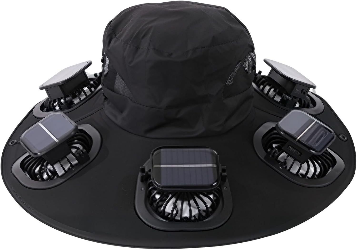 Visor Sun Hat - หมวกพัดลมพลังงานแสงอาทิตย์ 6 ใบพัด ระบายอากาศ ป้องกันรังสียูวี ปีกกว้าง