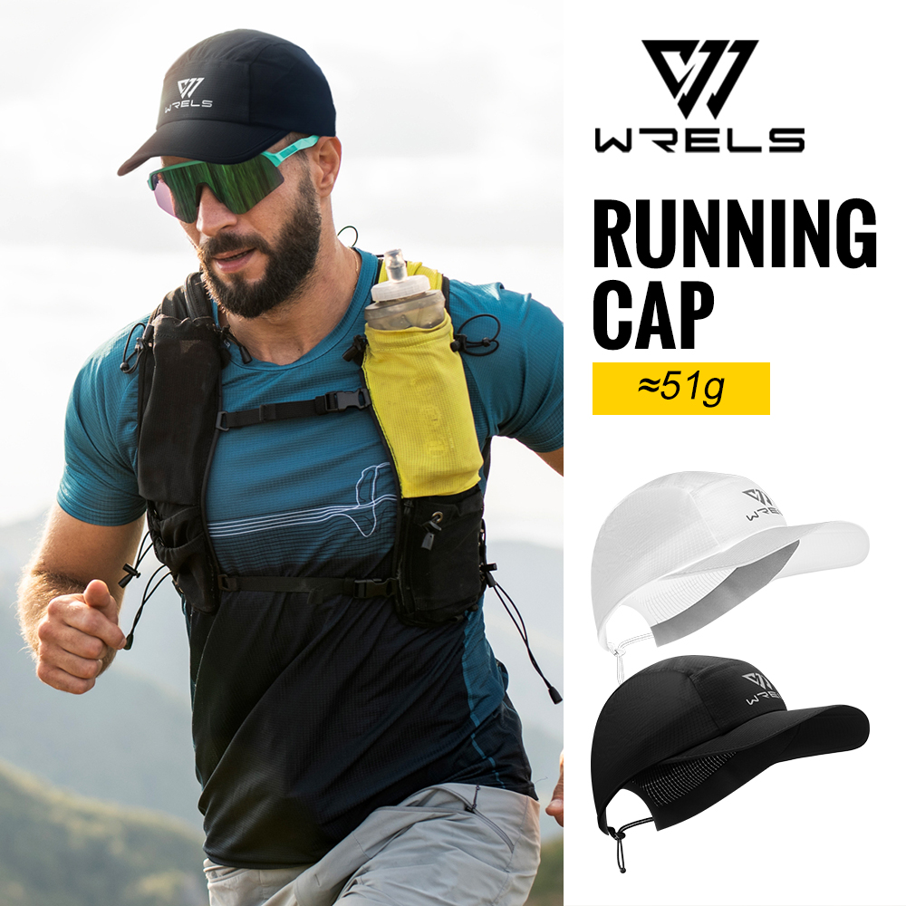 Running Cap Lightweight - WRELS หมวกวิ่ง หมวกเทนนิสปีกตาข่ายน้ำหนักเบา หมวกกันแดดแห้งเร็วระบายอากาศได้ หมวกเบสบอลป้องกันรังสียูวีแบบปรับได้