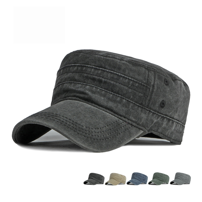 Snapback Hat Flat - ฤดูใบไม้ผลิฤดูร้อนสั้น Brim Army หมวกผู้หญิงกลางแจ้ง Retro ล้างผ้าฝ้าย