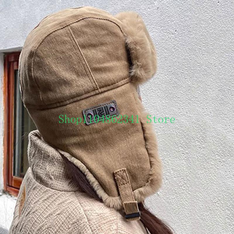 Trapper Hat Ear Flap - 652F Thicken Windproof สไตล์วินเทจ Earflap หมวกสำหรับวัยรุ่นหญิงเก็บหูหมวกอุ่นเย็นสภาพอากาศ