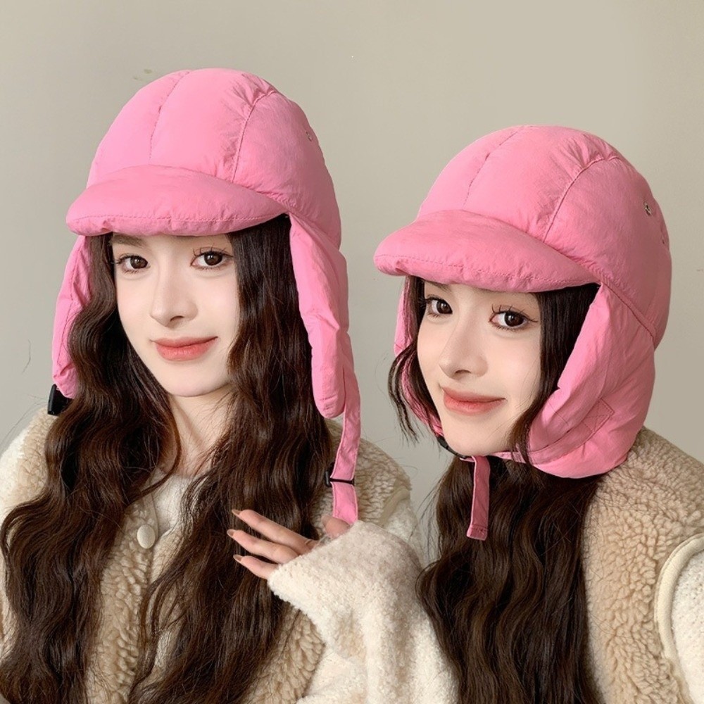 Winter Trapper Hat - หมวกบอมเบอร์แบบมีซับในหนาสไตล์เรโทร พร้อมสายปรับระดับได้ ป้องกันหู หมวกทรงทรัปเปอร์บุฉนวนกันความร้อน นุ่มสบาย เหมาะสำหรับฤดูหนาว