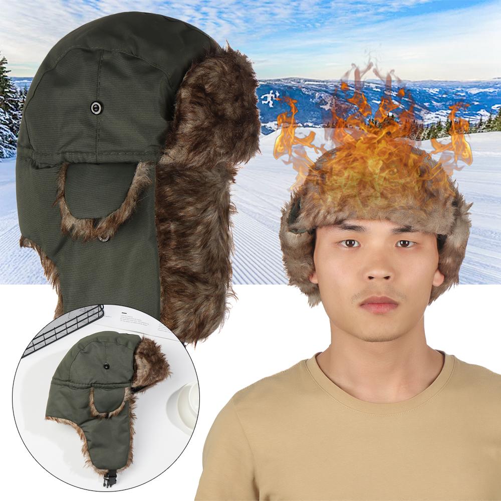 Winter Trapper Hat - หมวกกันหนาวแบบมีที่ปิดหู หมวกสกี หมวกอูชันก้า หมวกฤดูหนาวแบบรัสเซีย
