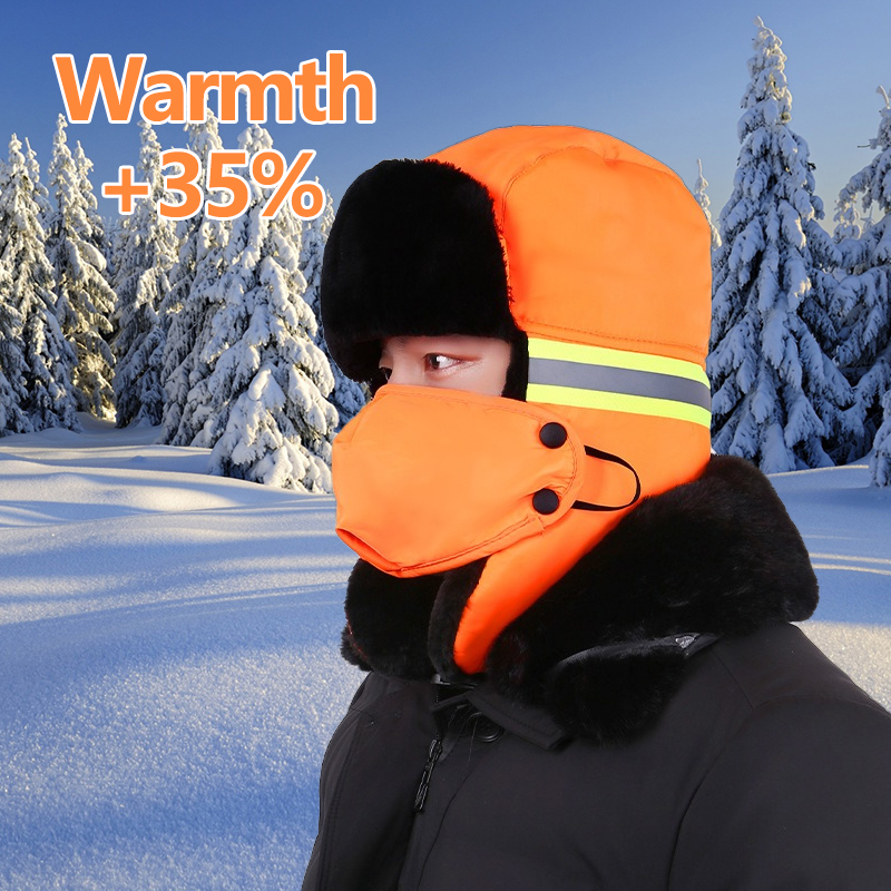 หมวกกันหนาวแบบมีที่ปิดหู สีส้ม - Winter Trapper Hat บทวิจารณ์และราคา