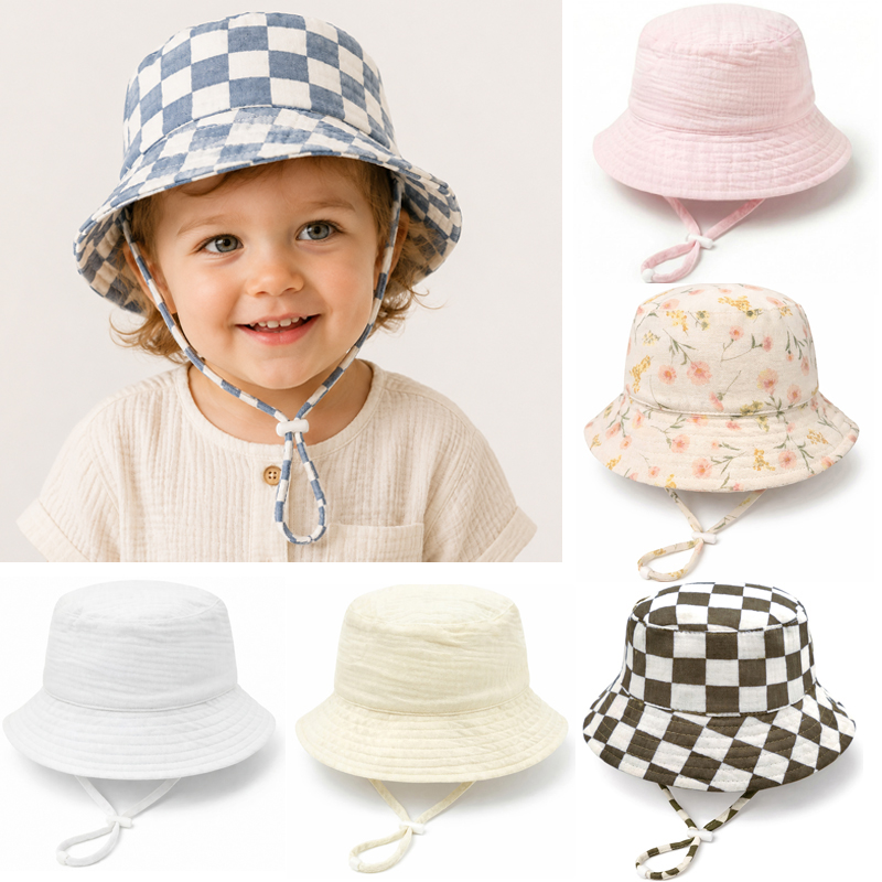หมวกเด็กอ่อนผ้ามัสลิน หมวกกันแ - Bucket Hat Cotton บทวิจารณ์และราคา