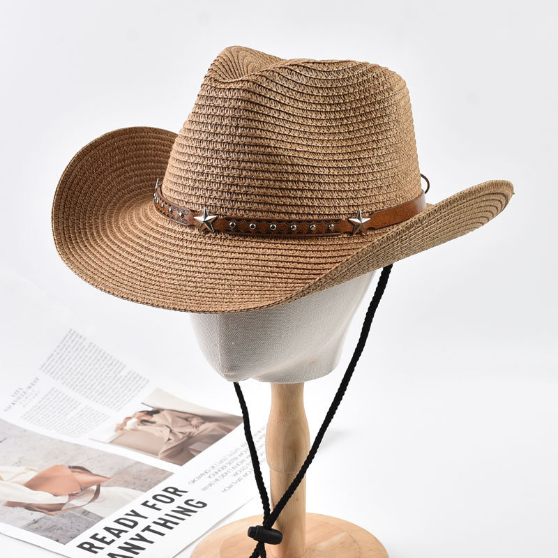 หมวกคาวบอยสตรีแบบพับได้ ปีกกว้ - Cowboy Hat Straw บทวิจารณ์และราคา