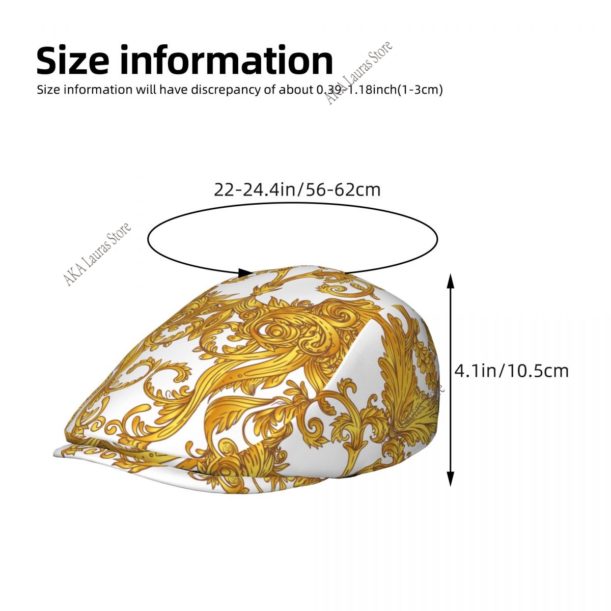 หมวกทรงนักข่าว สีทอง ลายบาโรก  - Newsboy Cap Ivy บทวิจารณ์และราคา