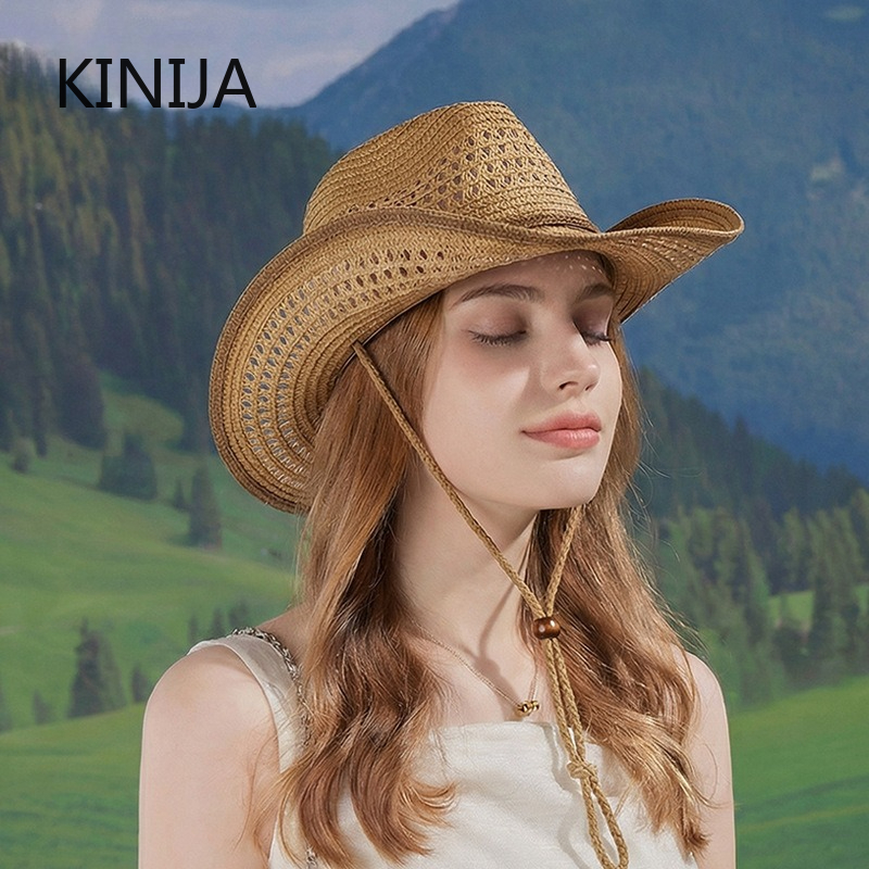 หมวกฟางเดนิมทอแบบโปร่งระบายอาก - Cowboy Hat Straw บทวิจารณ์และราคา